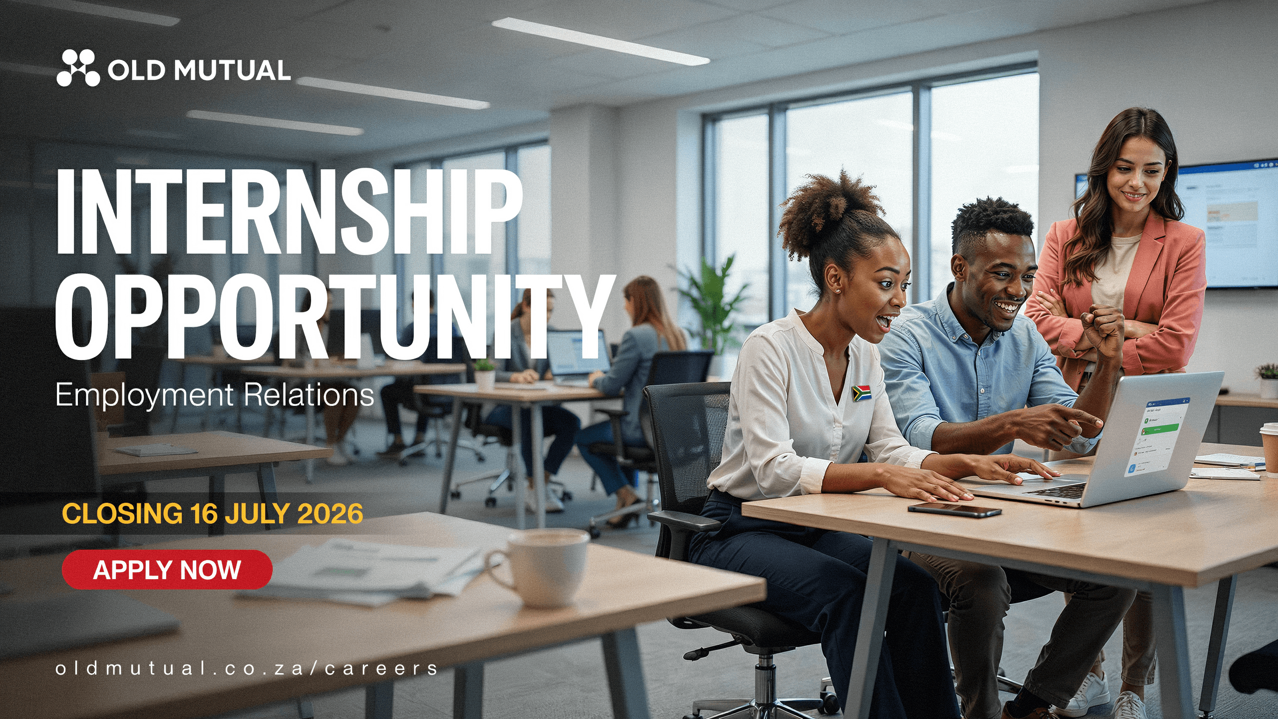 Old Mutual Internship – Employment Relations, closes 16 Jul 2026