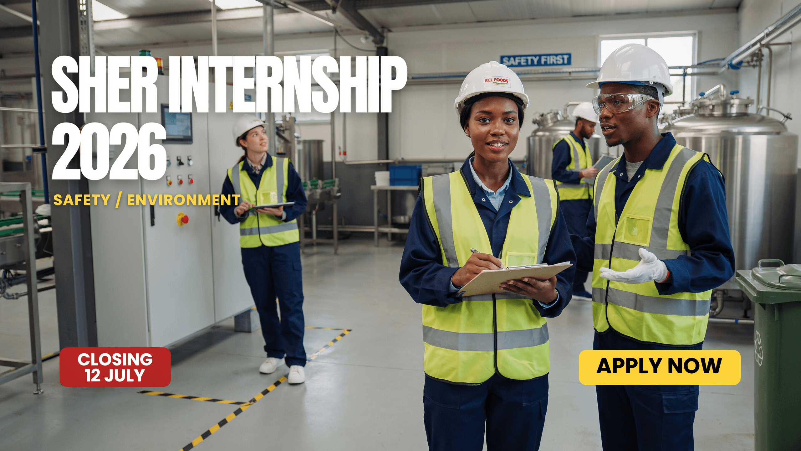 RCL Foods SHER Internship 2026 – Safety/Environment – Closing 12 July