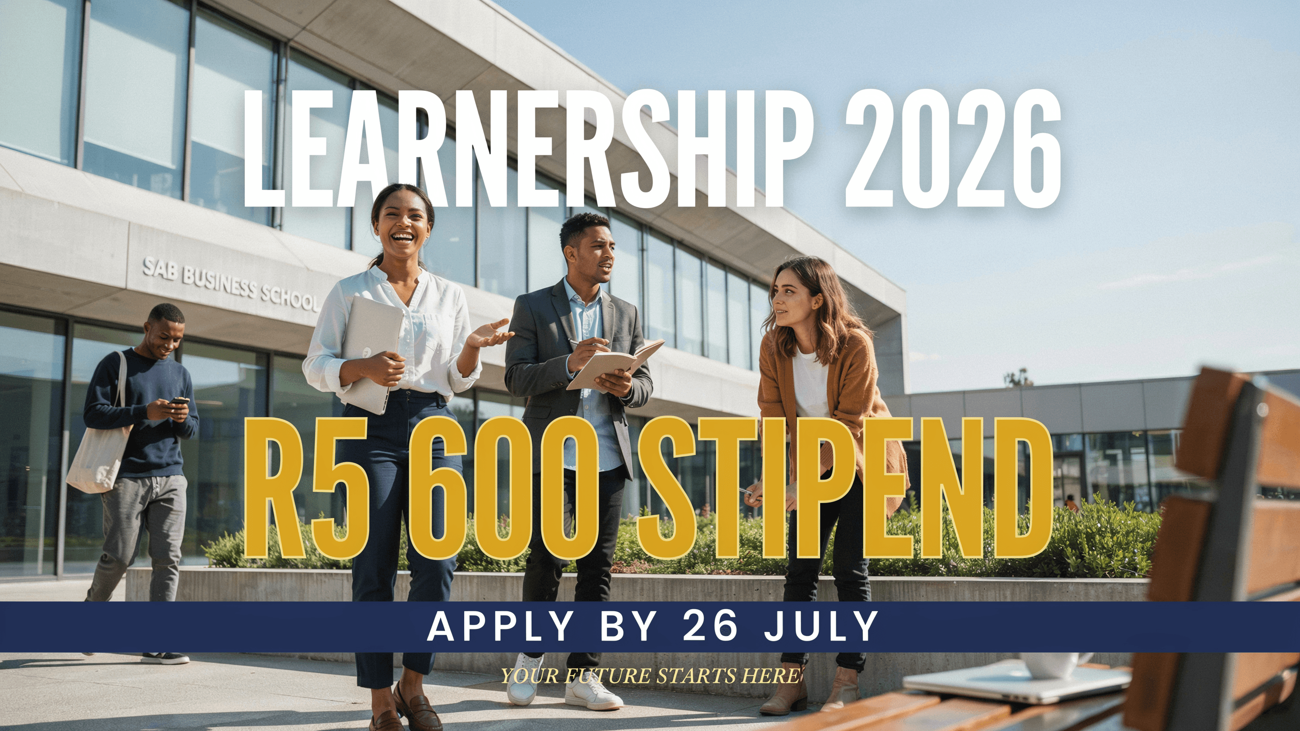 SAB Business School Learnership 2026 - R5 600 stipend, apply by 26 July