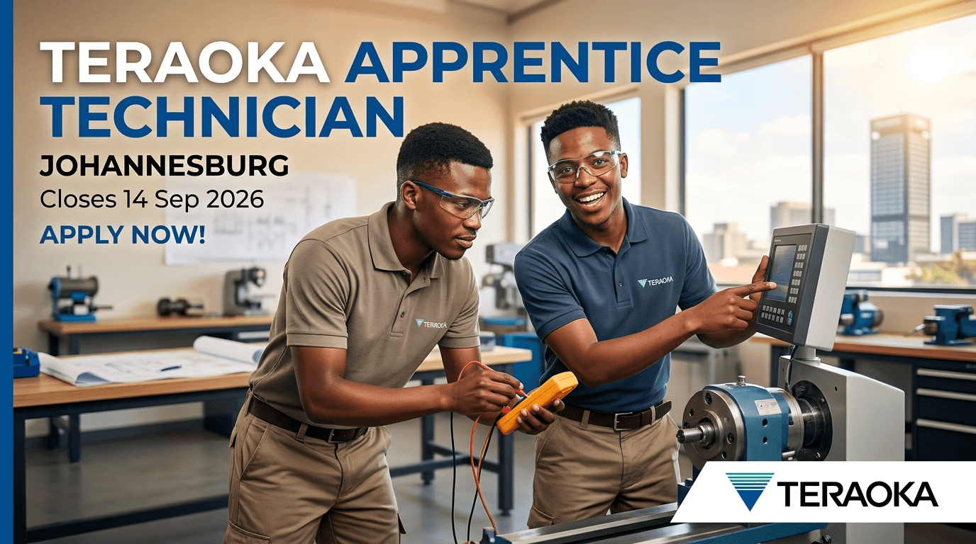 Teraoka Apprentice Technician – Johannesburg, closes 14 Sep 2026