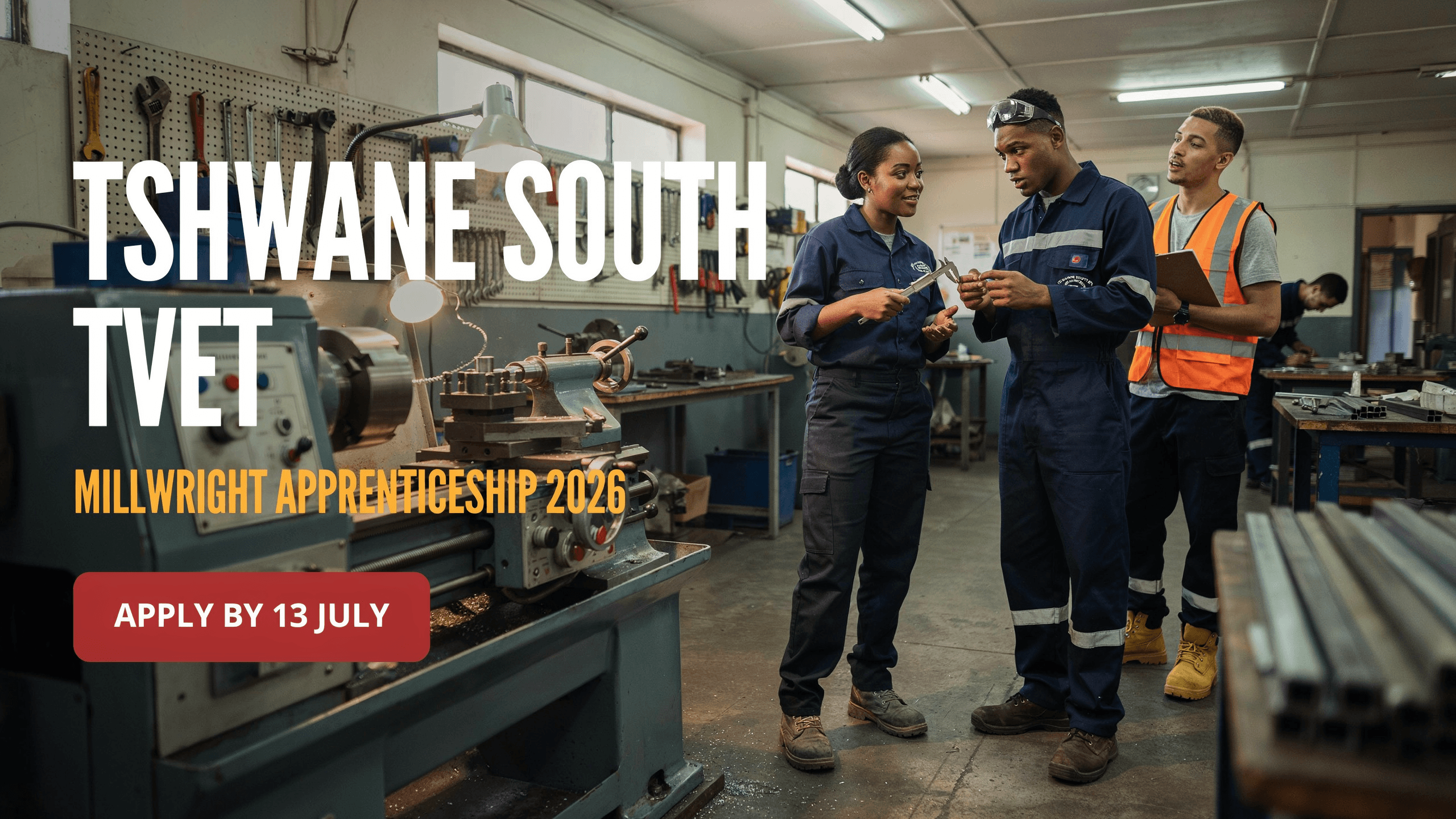 Tshwane South TVET Millwright Apprenticeship 2026 – Apply by 13 July