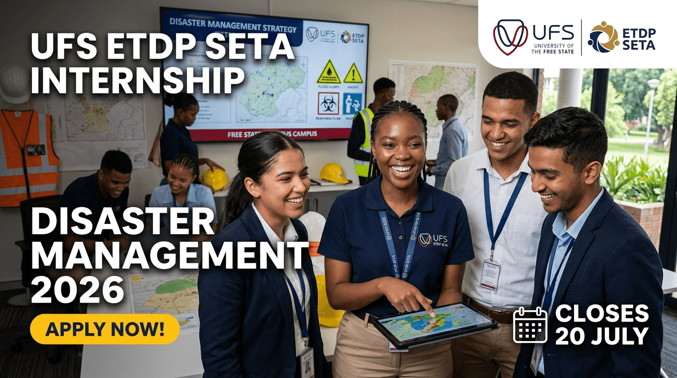 UFS ETDP SETA Internship – Disaster Management 2026, closes 20 July