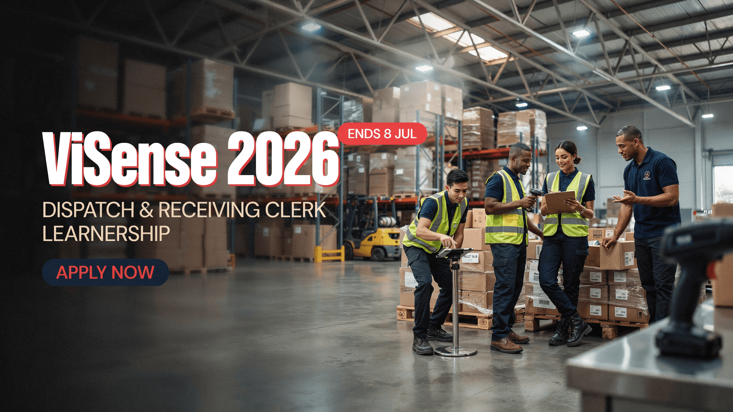 ViSense 2026 Dispatch & Receiving Clerk Learnership – Ends 8 Jul