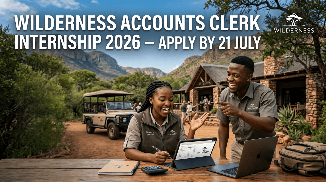 Wilderness Accounts Clerk Internship 2026 – Apply by 21 July