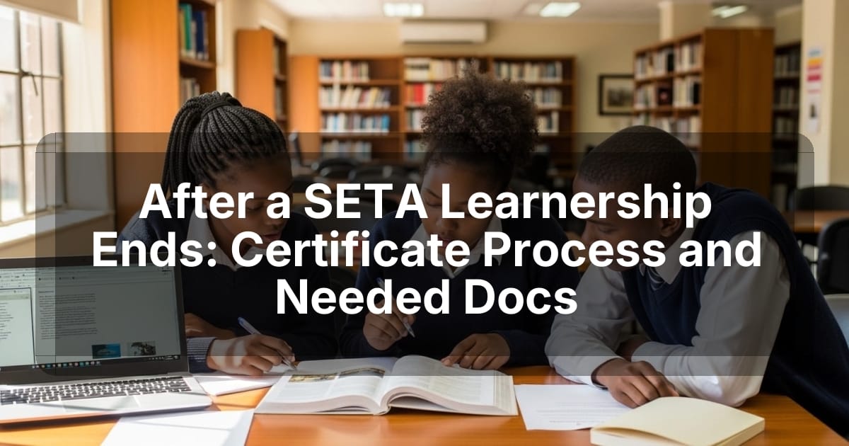 After a SETA Learnership Ends: Certificate Process and Needed Docs