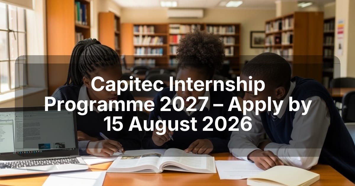 Capitec Internship Programme 2027 – Apply by 15 August 2026