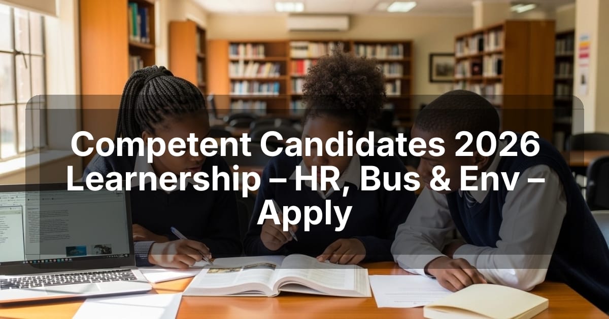 Competent Candidates 2026 Learnership – HR, Bus & Env – Apply