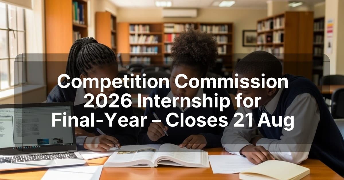 Competition Commission 2026 Internship for Final‑Year – Closes 21 Aug
