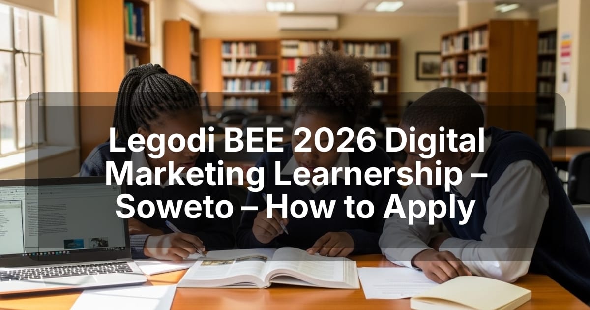 Legodi BEE 2026 Digital Marketing Learnership – Soweto – How to Apply