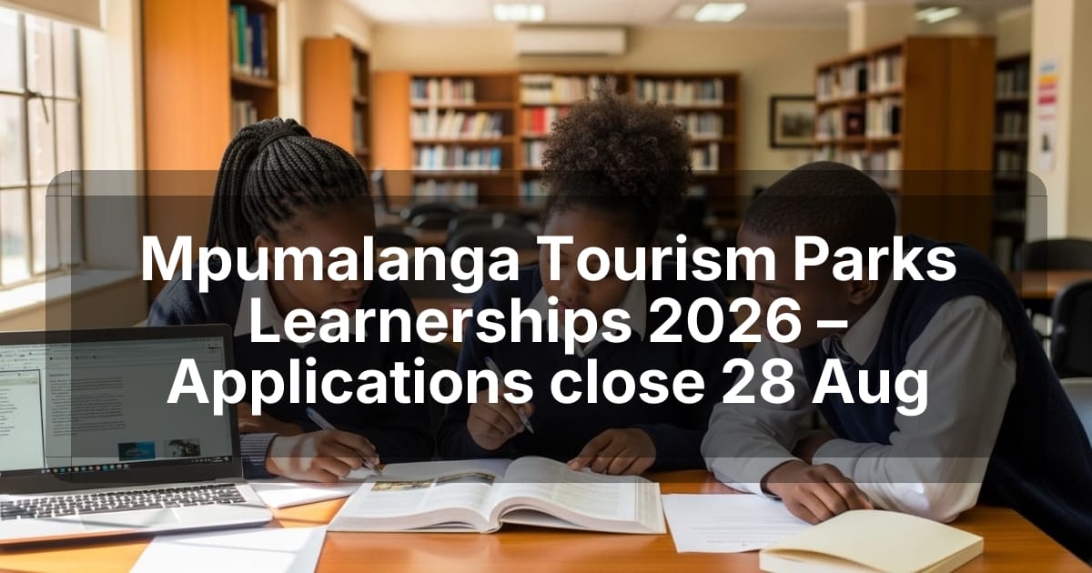 Mpumalanga Tourism Parks Learnerships 2026 – Applications close 28 Aug