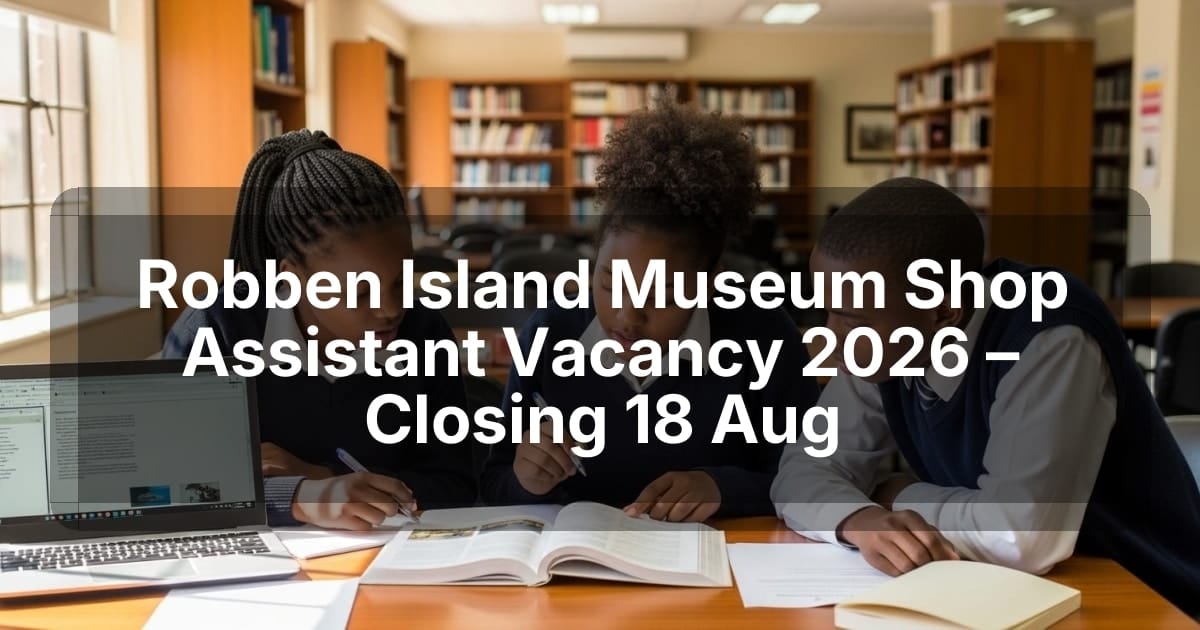 Robben Island Museum Shop Assistant Vacancy 2026 – Closing 18 Aug