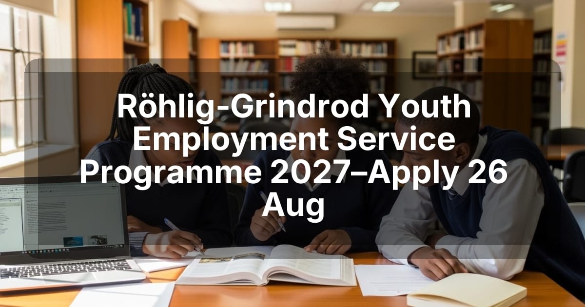Röhlig‑Grindrod Youth Employment Service Programme 2027–Apply 26 Aug