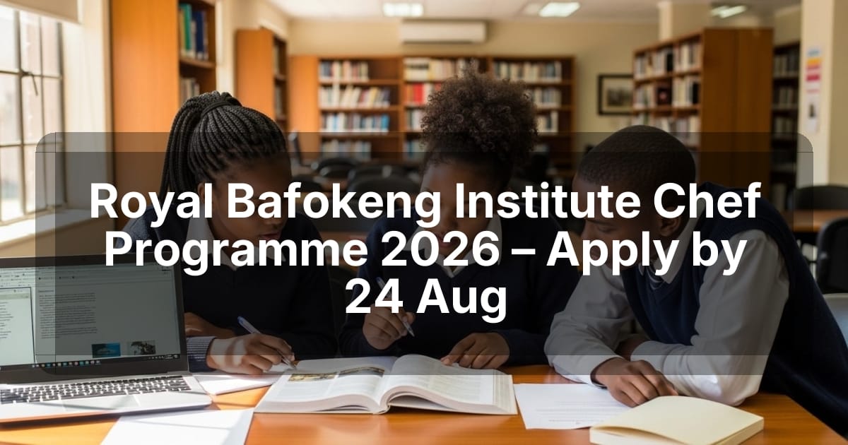 Royal Bafokeng Institute Chef Programme 2026 – Apply by 24 Aug