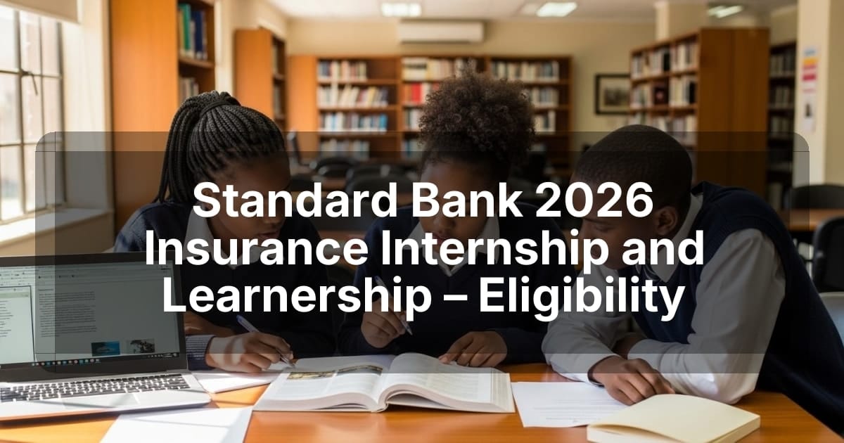 Standard Bank 2026 Insurance Internship and Learnership – Eligibility