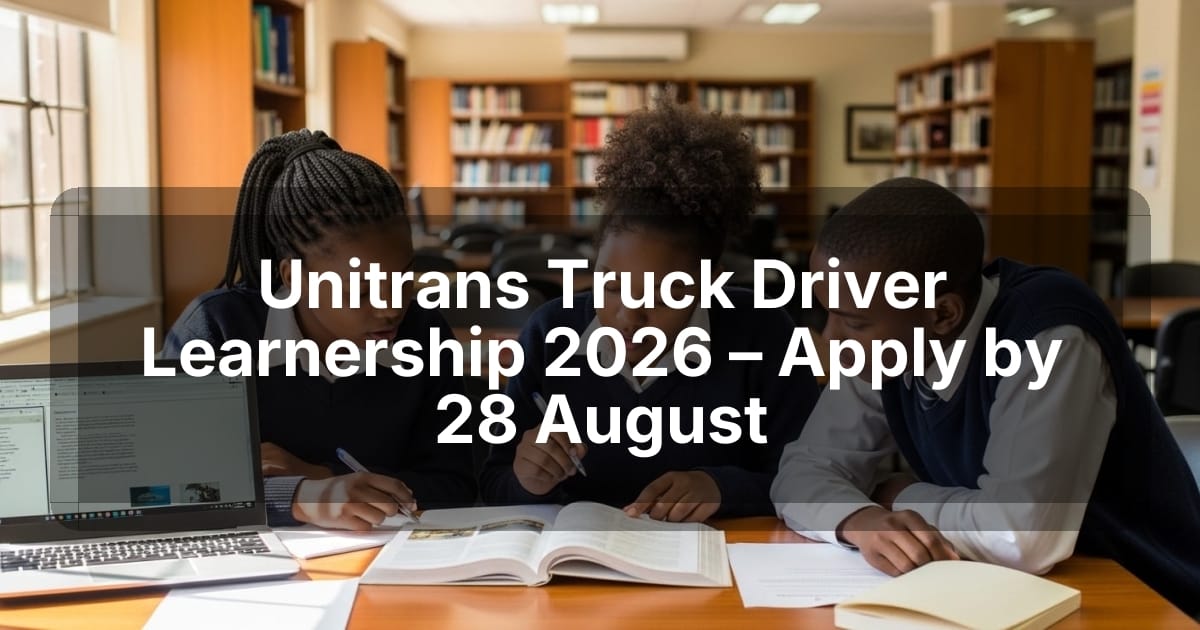 Unitrans Truck Driver Learnership 2026 – Apply by 28 August