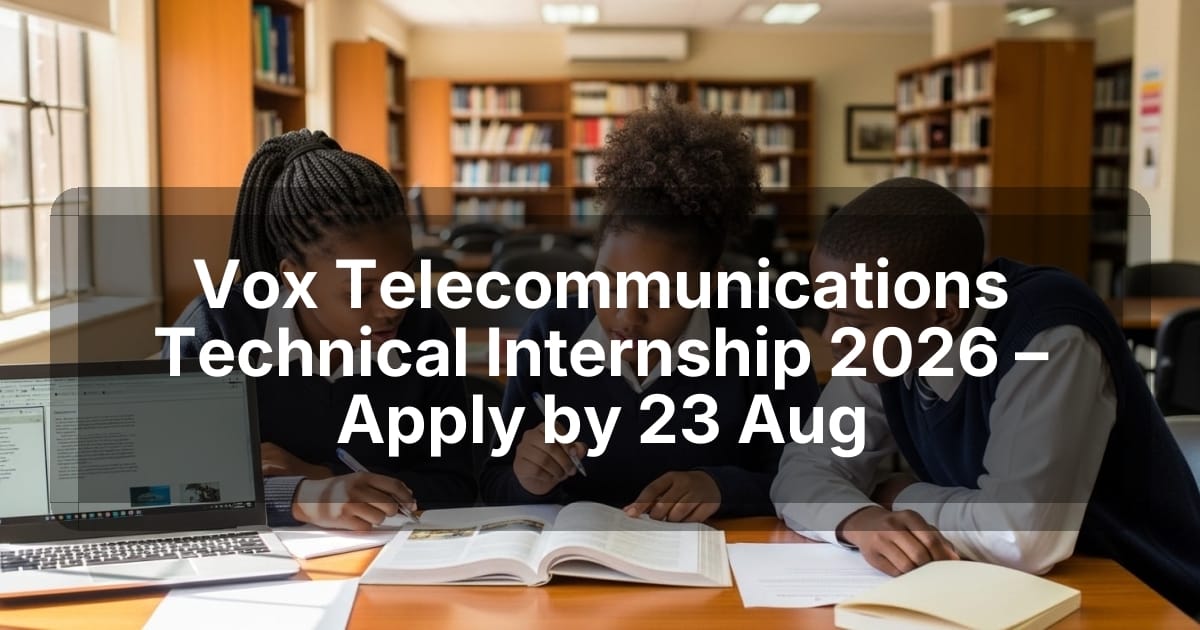 Vox Telecommunications Technical Internship 2026 – Apply by 23 Aug