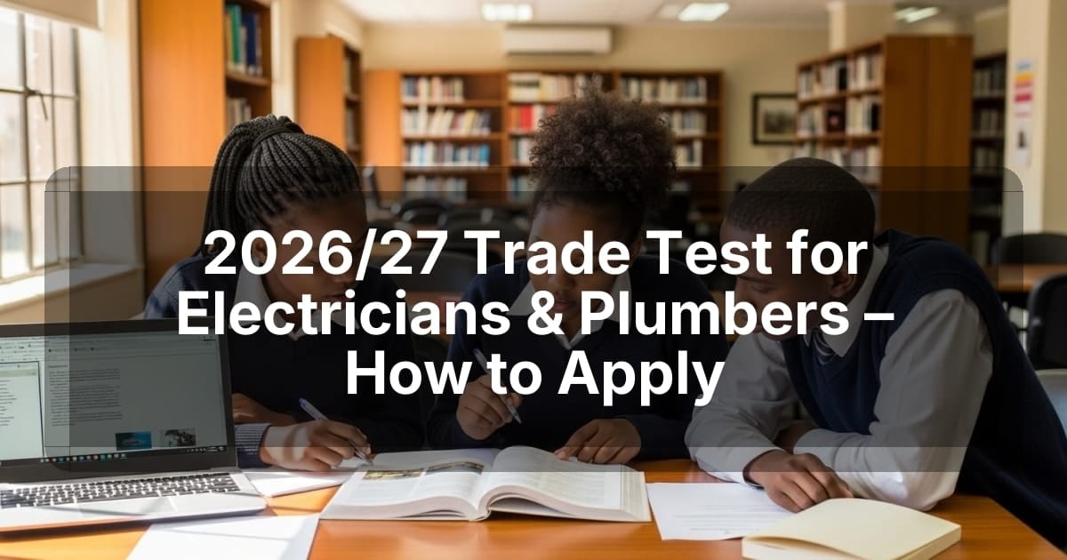 2026/27 Trade Test for Electricians & Plumbers – How to Apply