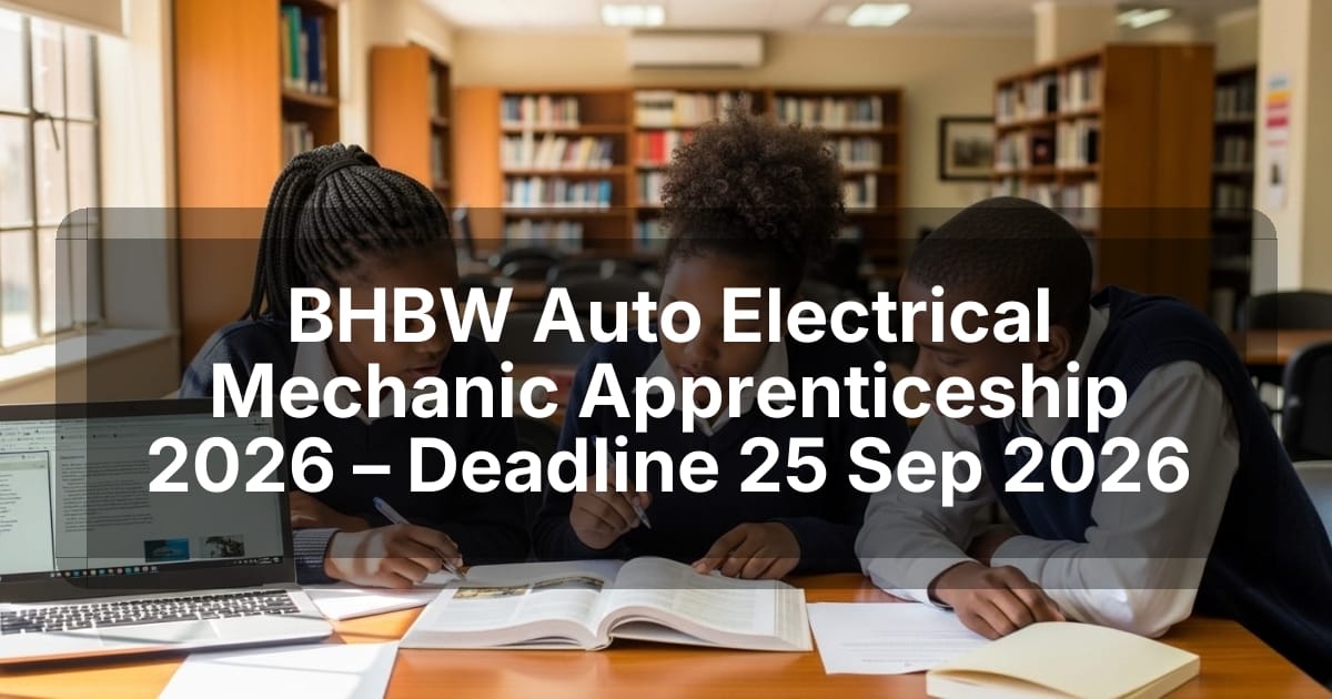 BHBW Auto Electrical Mechanic Apprenticeship 2026 – Deadline 25 Sep 2026