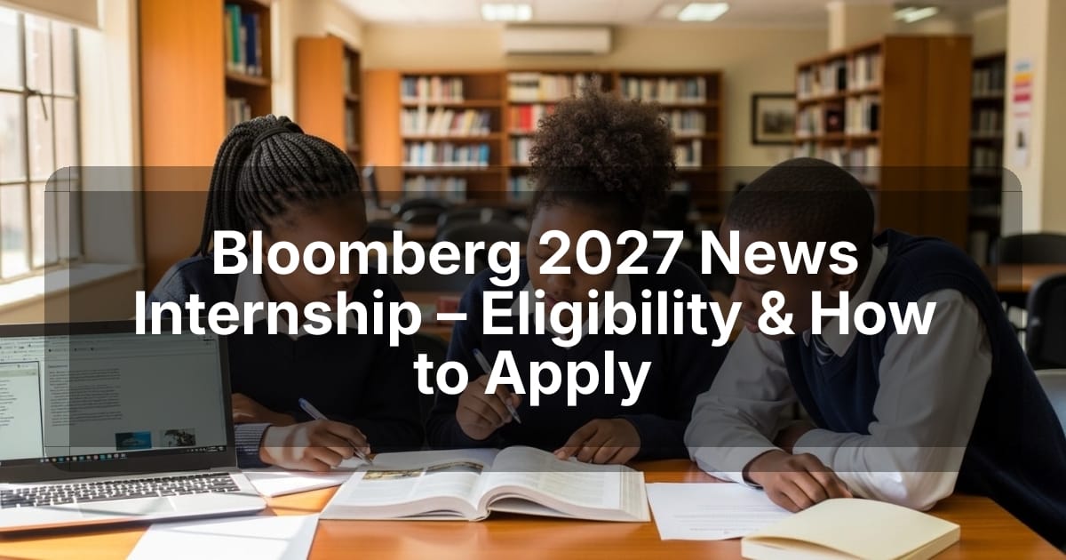 Bloomberg 2027 News Internship – Eligibility & How to Apply