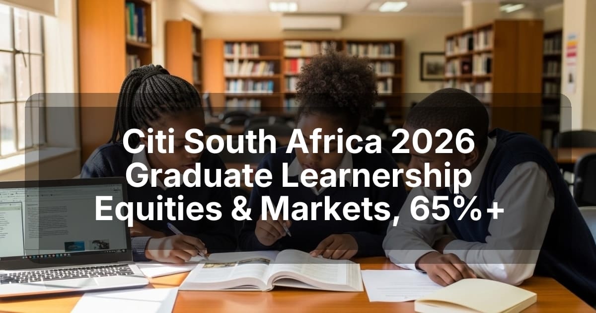 Citi South Africa 2026 Graduate Learnership Equities & Markets, 65%+