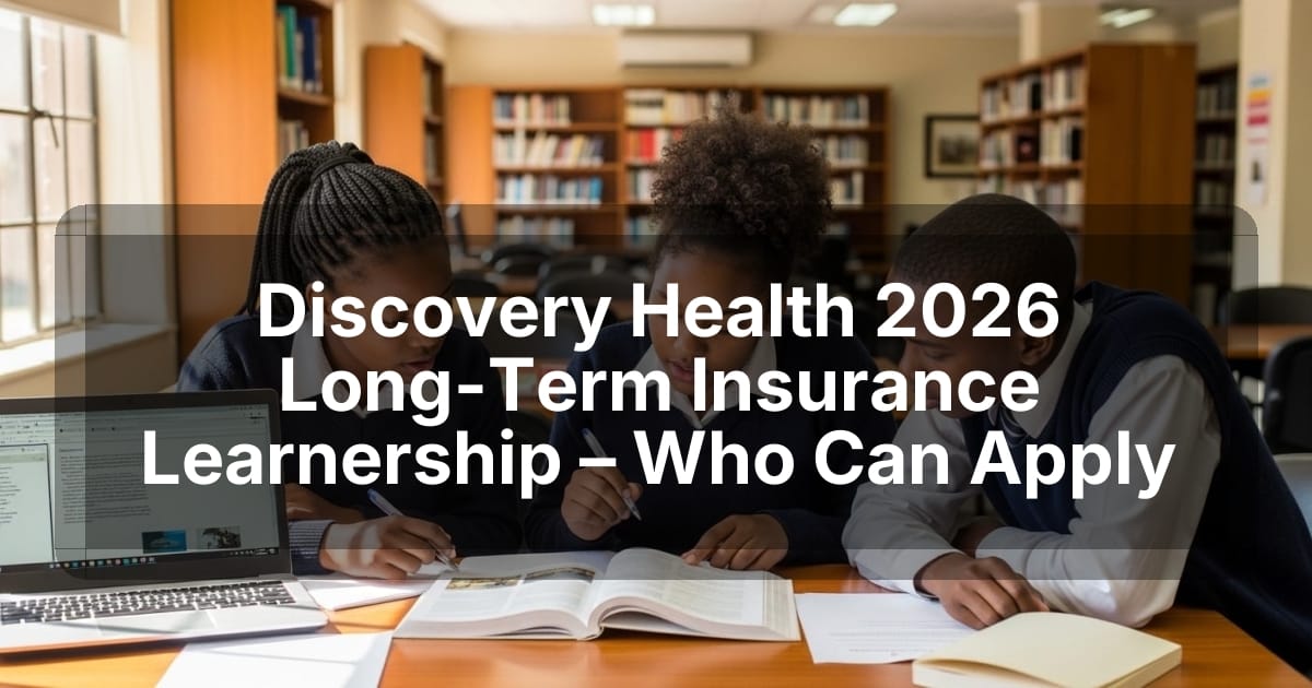 Discovery Health 2026 Long-Term Insurance Learnership – Who Can Apply