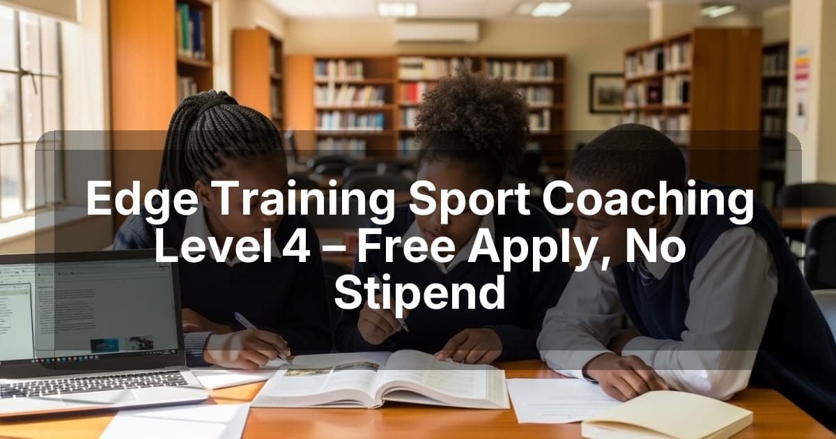 Edge Training Sport Coaching Level 4 – Free Apply, No Stipend