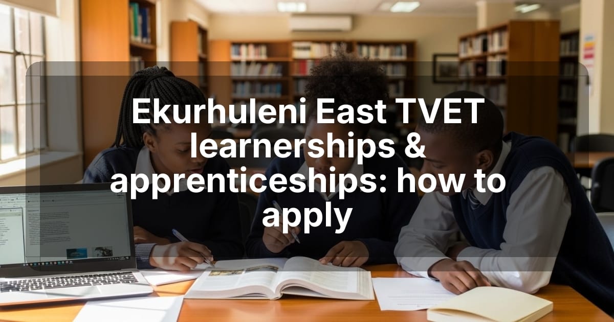 Ekurhuleni East TVET learnerships & apprenticeships: how to apply