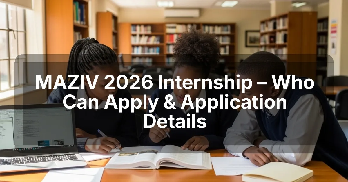 MAZIV 2026 Internship – Who Can Apply & Application Details