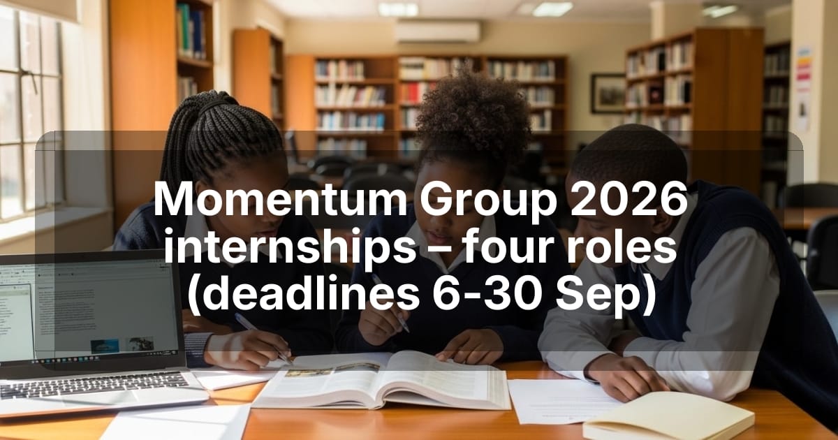 Momentum Group 2026 internships – four roles (deadlines 6‑30 Sep)