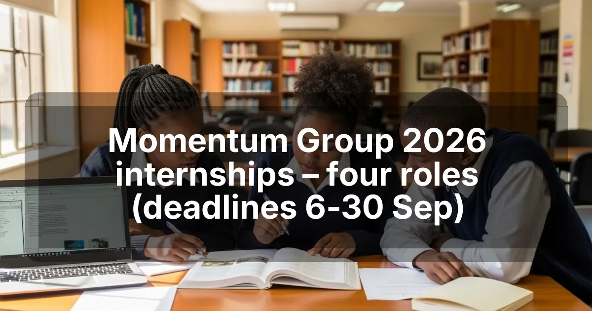 Momentum Group 2026 internships – four roles (deadlines 6‑30 Sep)