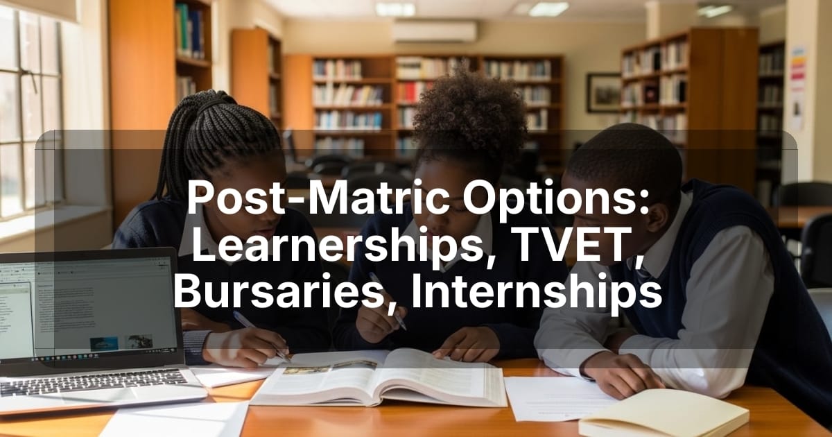 Post-Matric Options: Learnerships, TVET, Bursaries, Internships