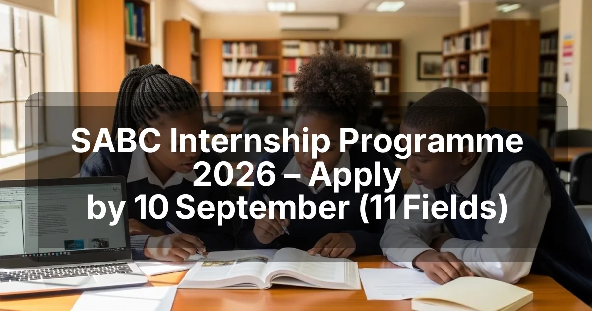 SABC Internship Programme 2026 – Apply by 10 September (11 Fields)