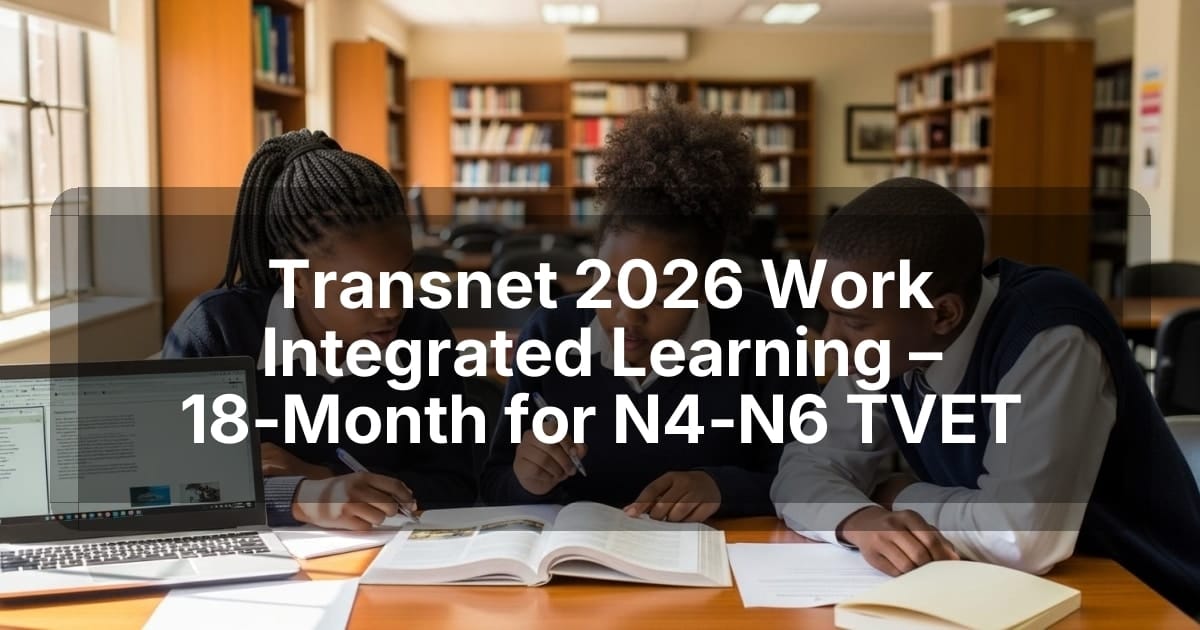 Transnet 2026 Work Integrated Learning – 18‑Month for N4‑N6 TVET