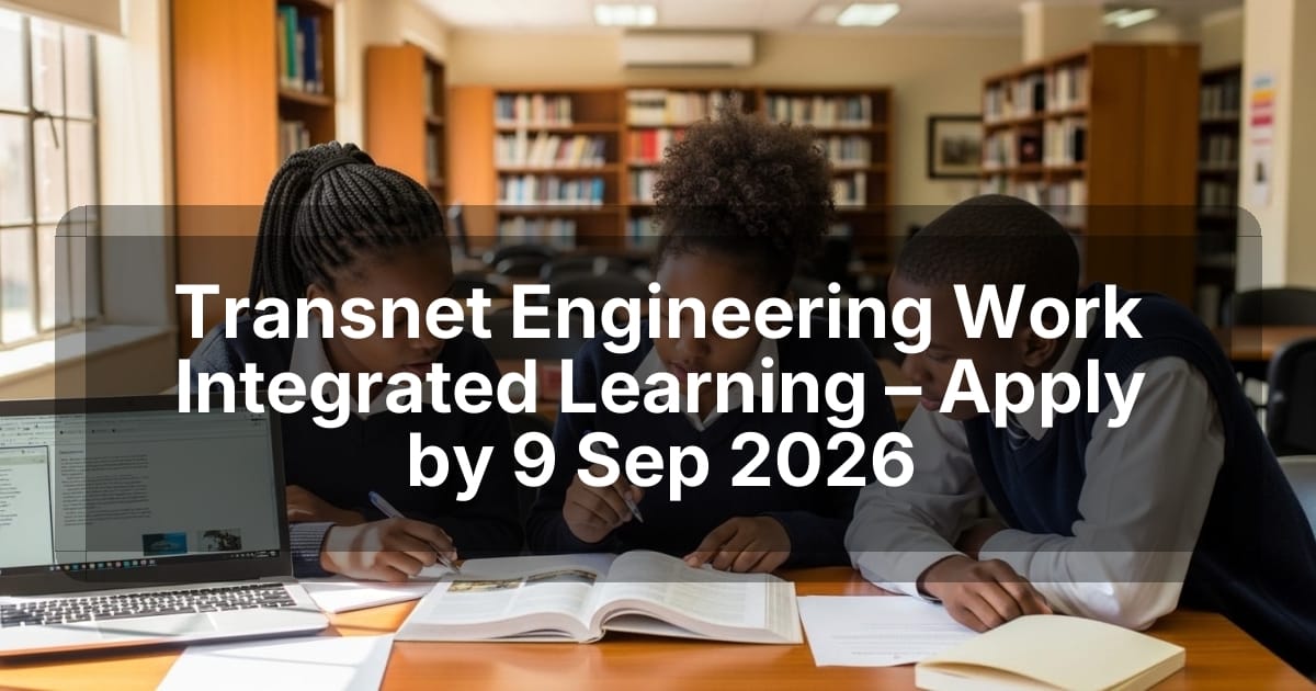 Menu Engineering Training Transnet Engineering Work Integrated Learning – Apply by 9 Sep 2026 ...