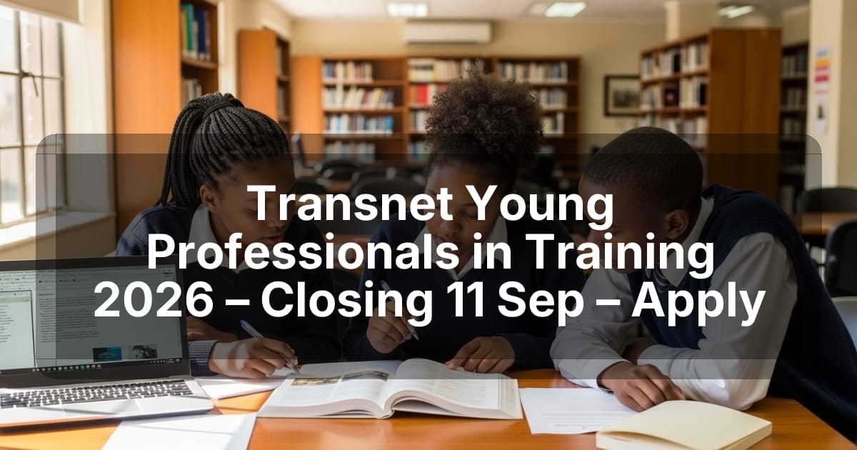 Transnet Young Professionals in Training 2026 – Closing 11 Sep – Apply