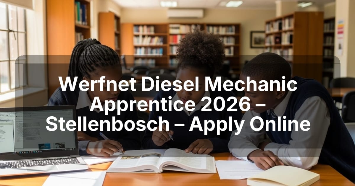Werfnet Diesel Mechanic Apprentice 2026 – Stellenbosch – Apply Online