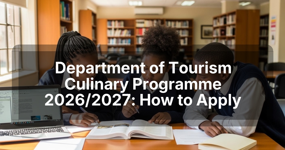 Department of Tourism Culinary Programme 2026/2027: How to Apply