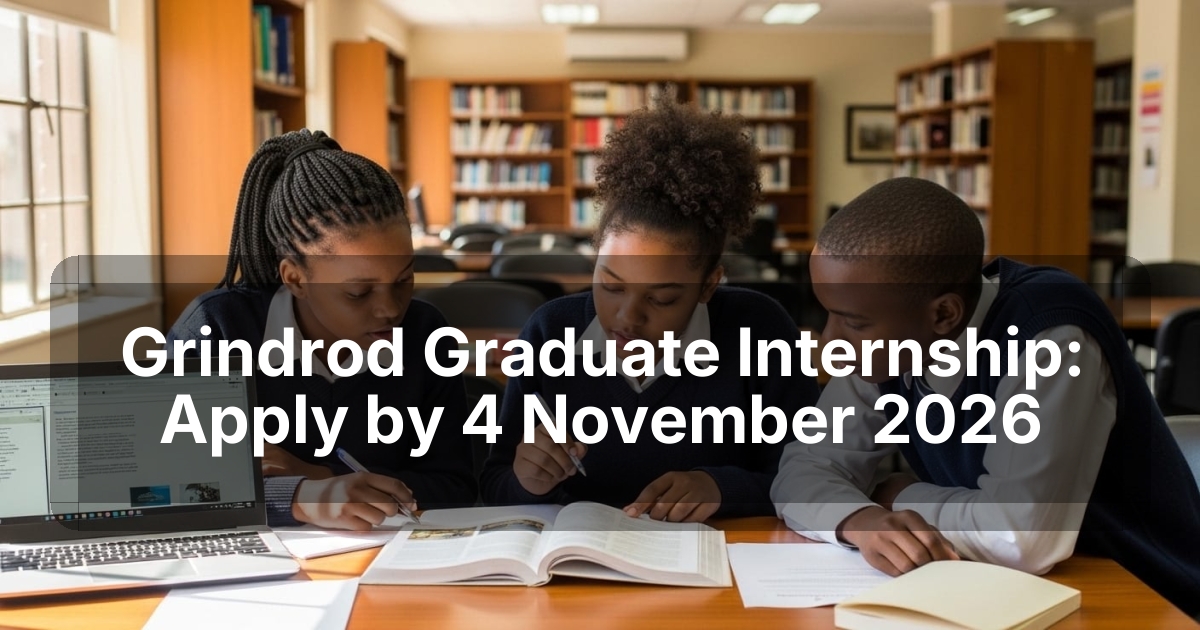 Grindrod Graduate Internship: Apply by 4 November 2026