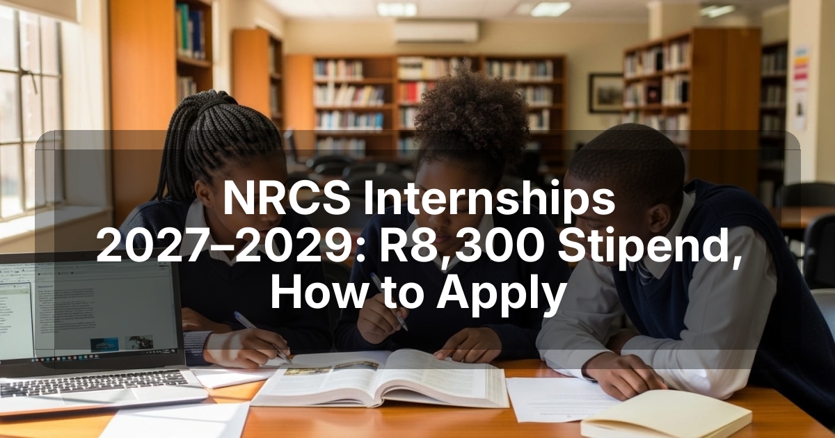 NRCS Internships 2027–2029: R8,300 Stipend, How to Apply