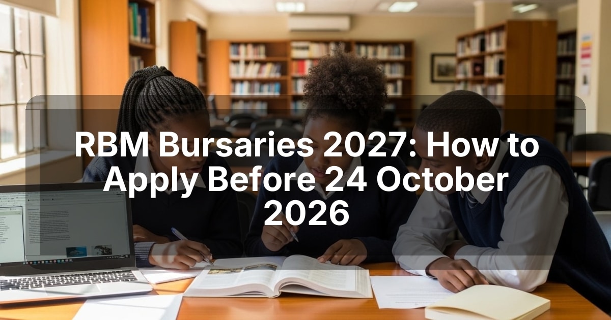 RBM Bursaries 2027: How to Apply Before 24 October 2026