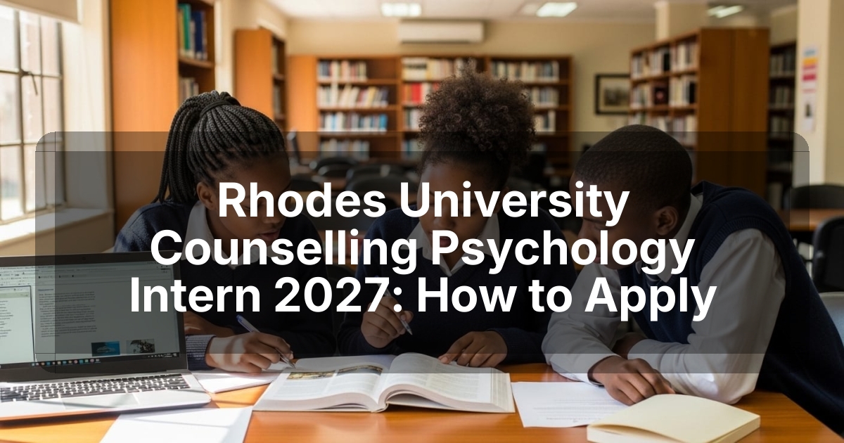 Rhodes University Counselling Psychology Intern 2027: How to Apply