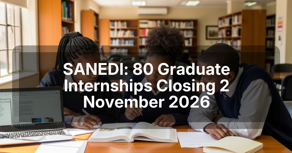 SANEDI: 80 Graduate Internships Closing 2 November 2026
