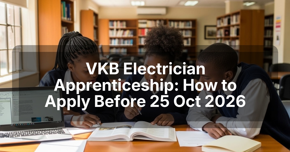 VKB Electrician Apprenticeship: How to Apply Before 25 Oct 2026